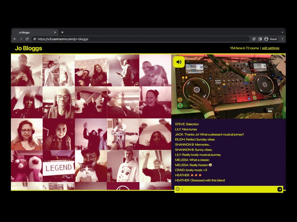 Streaming CastRooms to a crowd of people